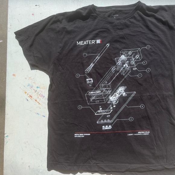 Men's Meater T-Shirt Black Schematic L Meateater Slicer Tool Carnivore Deli Meat - Picture 4 of 10